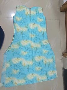 Blue Floral Print Dress Material