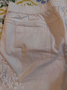 White Lace Trim Shorts