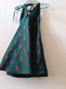Polka Dot Halter Neck Dress