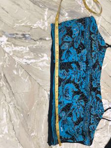 Embellished Blue &amp; Black Blouse and skirt