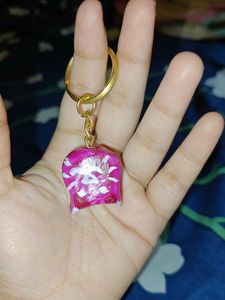 Three Handmade Painted hard clay Keychains
