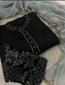 Elegant Black Kurta Set with Dupatta