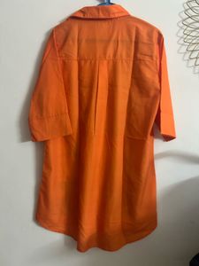 Orange Graphic Print Top