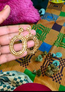 7 earrings +1 concealer+5 lipstick