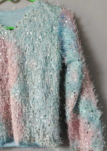 Sparkly Fuzzy Top