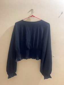 Black Smocked Top