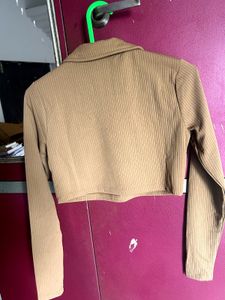 Ribbed Cropped Long Sleeve Top