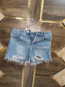 Distressed Denim Shorts