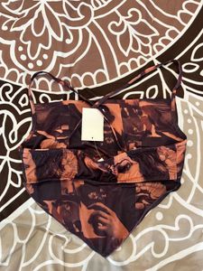 Boho Print Corset Top