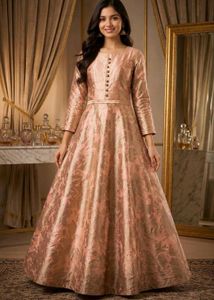 Elegant Silk Blend Ethnic Gown