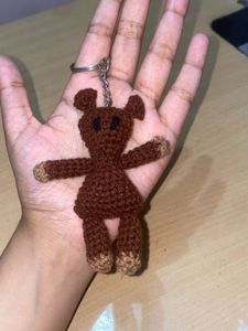 Handmade Crochet mr beanTeddy Keychain