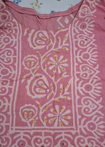 Pink Printed Kurta Set with Dupatta