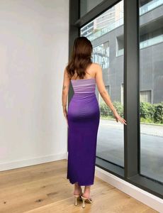 Stunning Ombre Strapless Maxi Dress