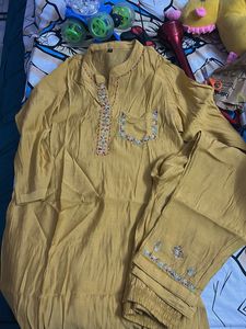 Yellow Embroidered Kurta Set