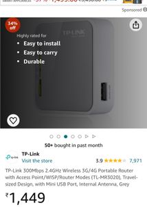 TP-Link Wireless 3G/4G Portable Router Unused