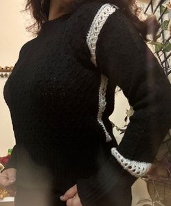 Black Sweater with White detailing