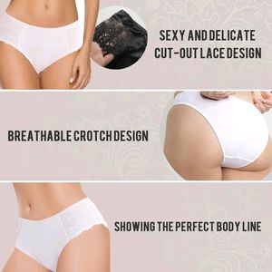 White Lace Trim Panties