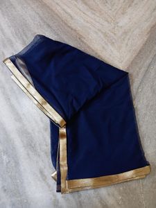 Blue Brocade Lehenga Choli Set