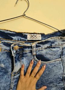 Acid Wash Denim Mini Skirt