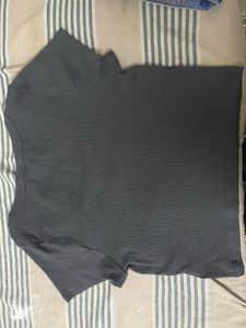 H&amp;M charcoal Crop Top