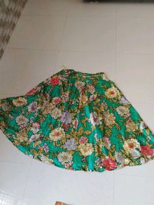Flowy Floral Print Ethnic Skirt