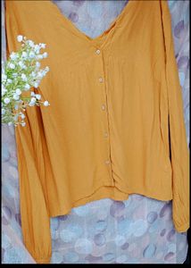 Mustard Button-Up Top