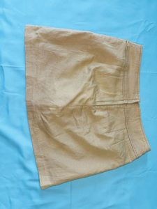 Tan Button-Accent A-Line Skort
