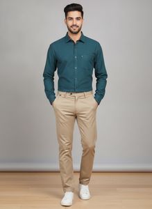 Men's Stylish Teal Printed Shirt