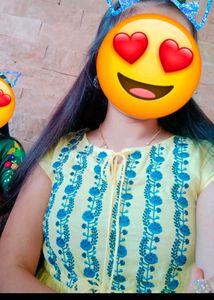 Yellow Embroidered Summer Dress