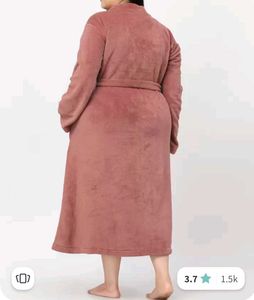 KLOTTHE Plus Size Woolen Bathrobe With Belt