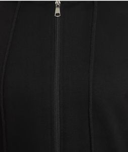 Shein Black Long Zip-Up Hooded Jacket