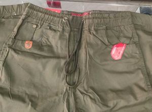 Olive Green Casual Pants