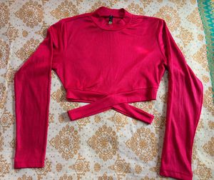 Ribbed Chic Red Crop Top