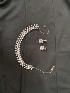 Stunning Diamond Necklace &amp; Earring Set