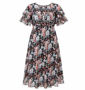 Floral Print high low maxi dress