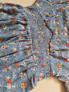 Printed Cloudy Blue Maxi Dress
