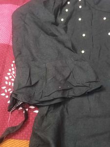 Stylish Black Pearl Embellished Top