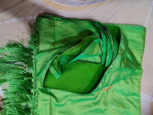Silk Parrot  Green 💚 Saree