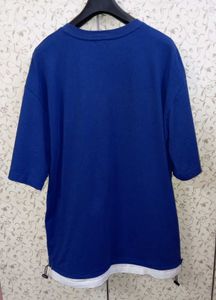 Spao oversized Drawstring layered hem tshirt