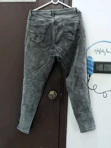 Grey Wash Skinny Distressed Jeans
