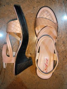 Stylish Nude Wedge Sandals
