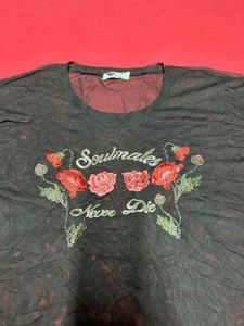 Black Sheer Mesh Top