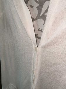 Off White Lace Trim Cardigan with tag