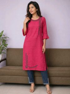 Pink Kurti Pant Set