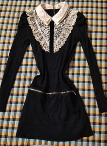 Black Lace Collar Dress