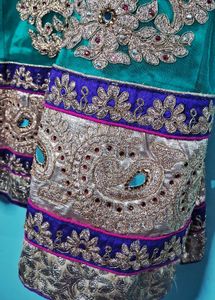 Embroidered Teal &amp; Pink Lehenga Choli Set