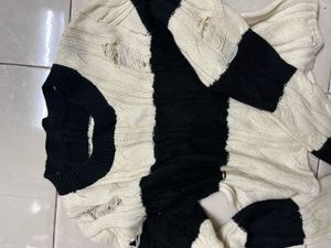 Striped cropped sweater