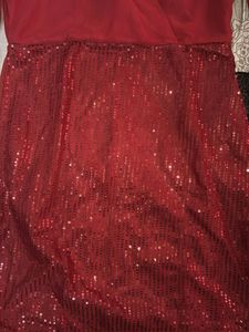 Sparkling Maroon Wrap Dress