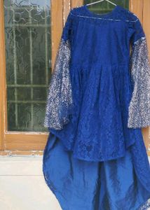 Elegant Blue Lace Ethnic Gown✨