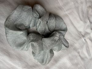 combo Sparkly Grey Scrunchie and dollar J